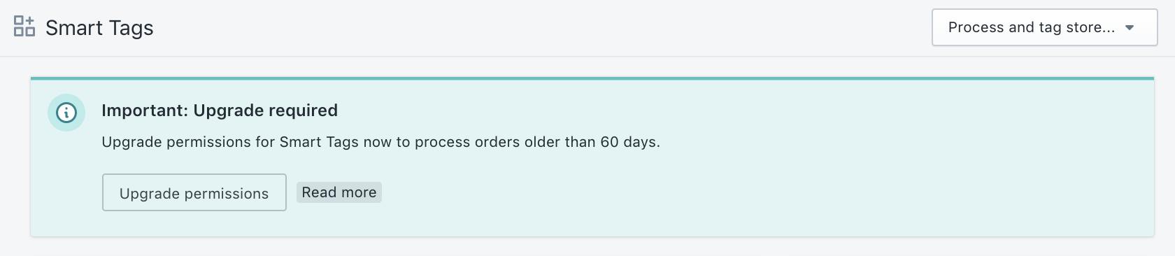 (Action Required) Upgrade permissions to tag orders older than 60 days